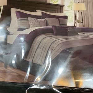 Madison Park Purple and Gray Comforter Set